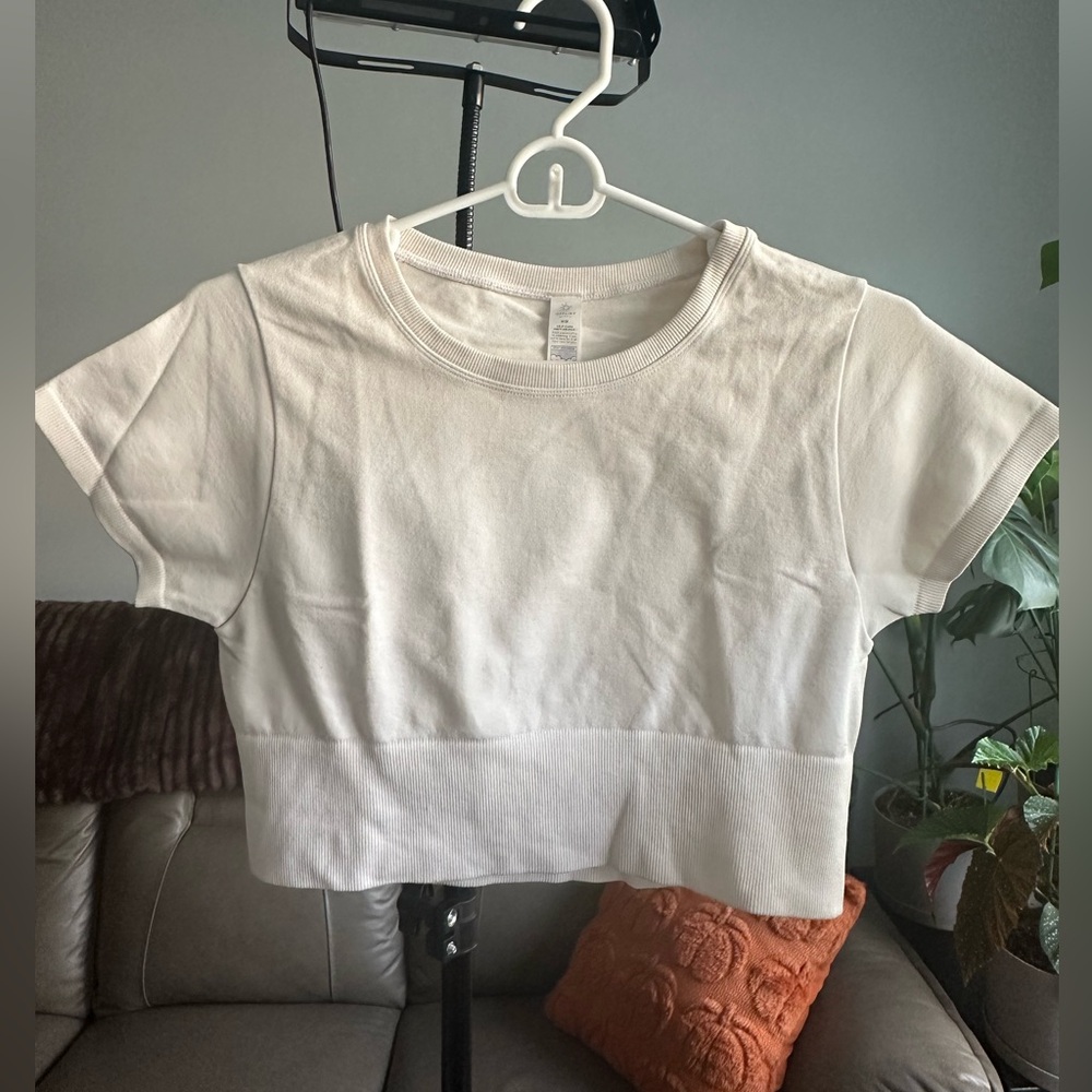 Aerie White Cropped T-Shirt